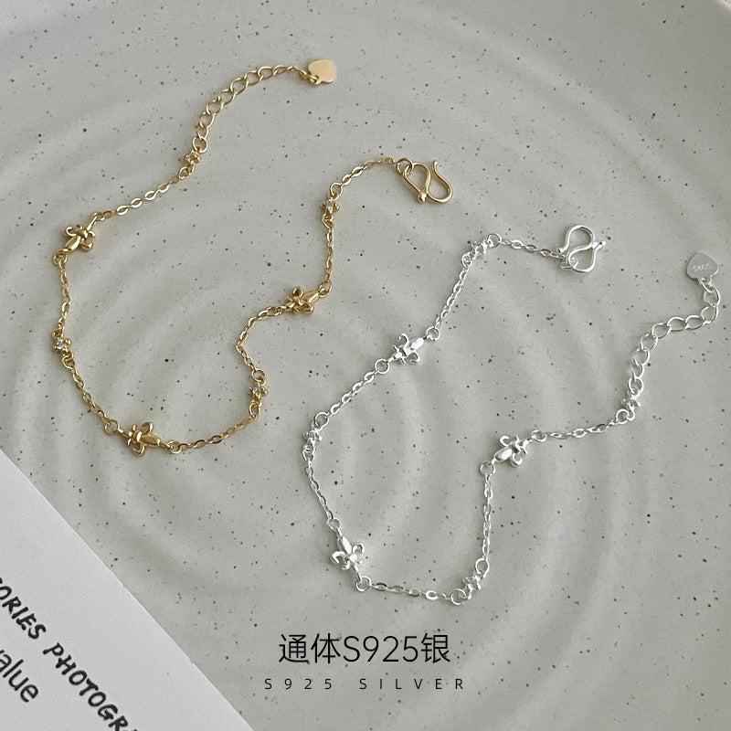 C廠 韓系輕奢鳶尾花S925純銀手鍊批發 折扣@洽客服 26.07.W3「BRS3695」