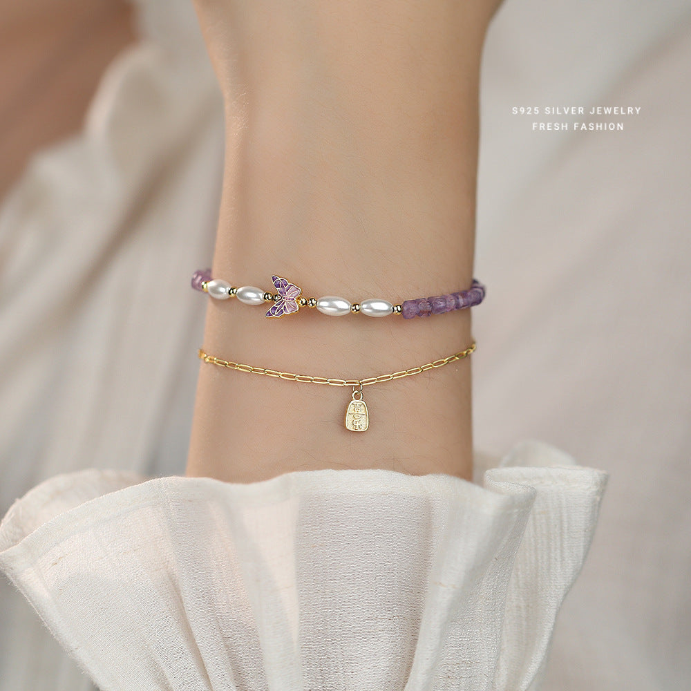 C廠 韓國韓版天然紫水晶S925純銀手鍊 批發 折扣@洽客服 25.11.W3「L1198」