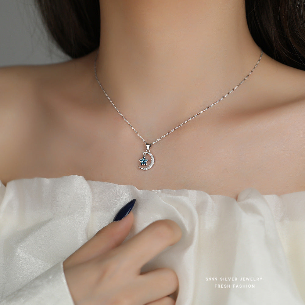 C廠 韓國韓版滿天星星月亮S999純銀項鍊 批發 折扣@洽客服 25.11.W1「A4537」