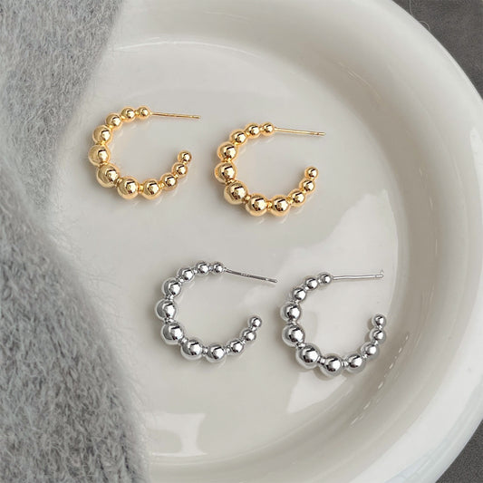 A廠 日韓款老錢風C型銀針耳環 批發 折扣@洽客服 25.12.W2「3273-3274」