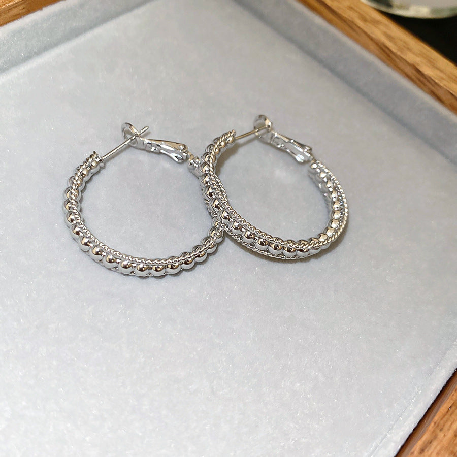 A2廠 韓國韓版金屬感幾何圓鏤空銀針耳環 批發 折扣@洽客服 25.10.W5「HE28878」