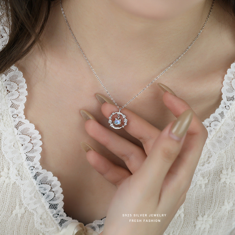 C廠 韓國韓版幻彩貓星球S925純銀項鍊 批發 折扣@洽客服 25.12.W3「YA0521」