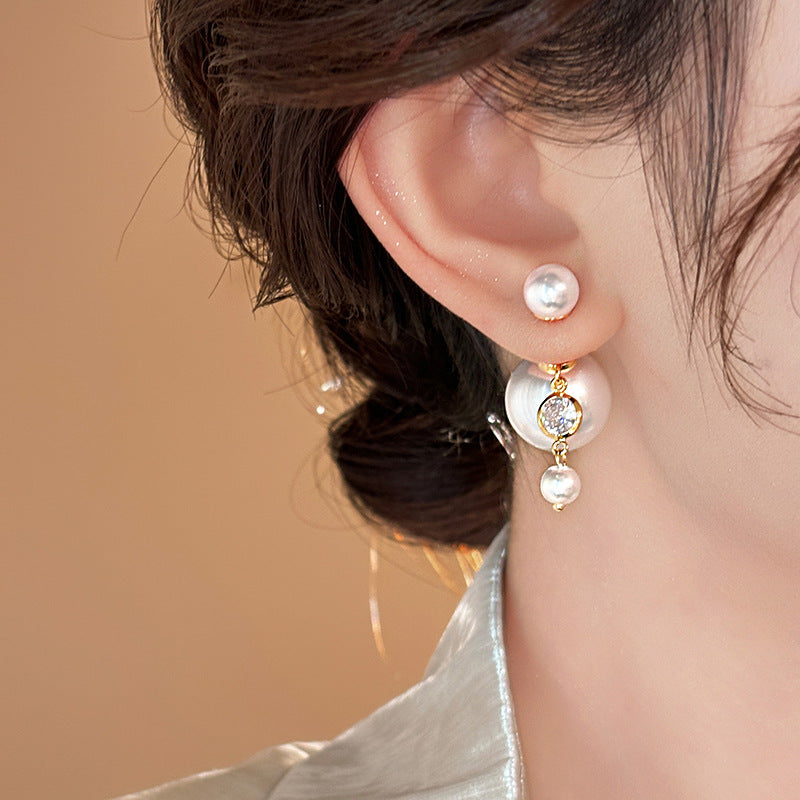 A2廠 韓國韓版鋯石珍珠流蘇耳環  批發 折扣@洽客服 26.01.W1「HE26721」