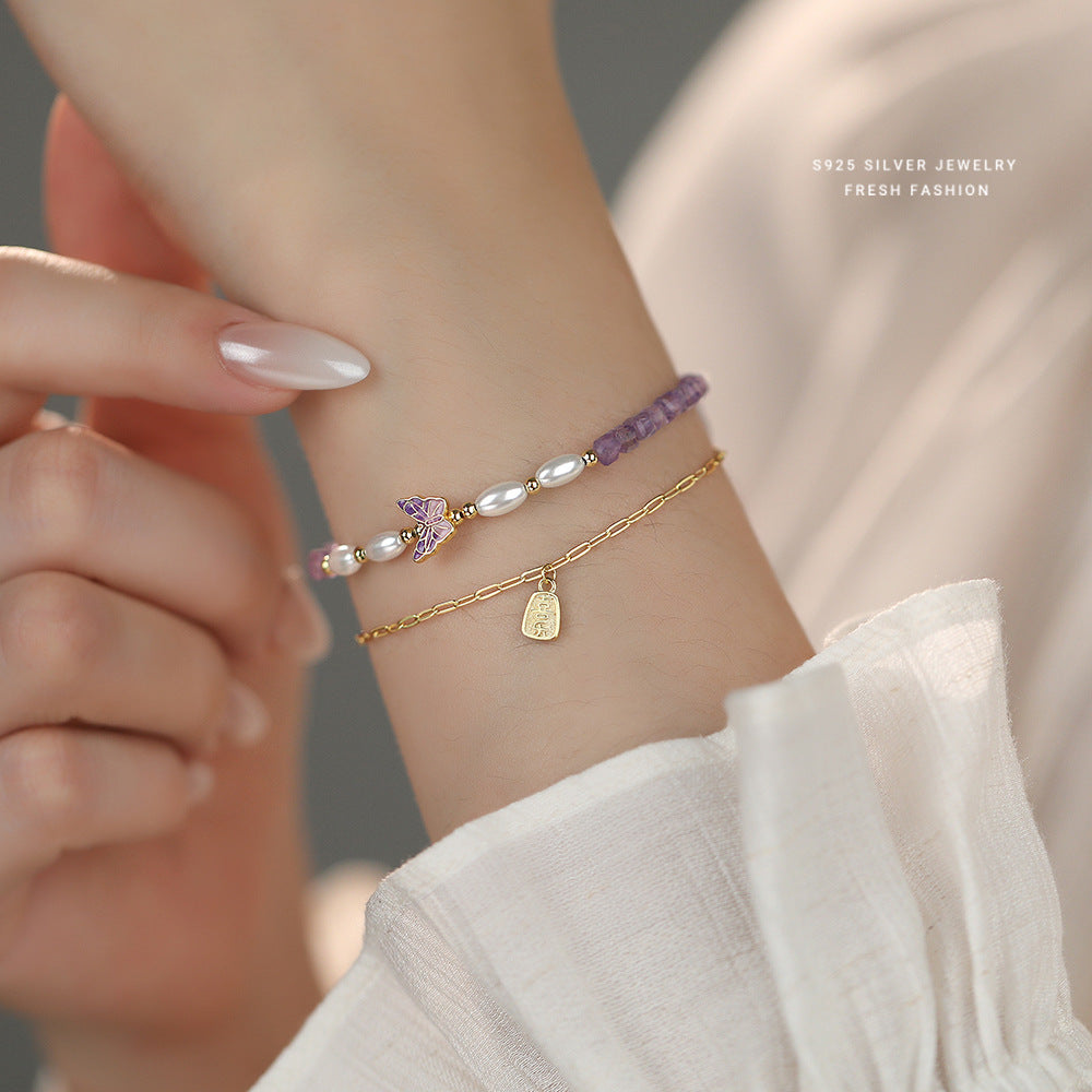 C廠 韓國韓版天然紫水晶S925純銀手鍊 批發 折扣@洽客服 25.11.W3「L1198」