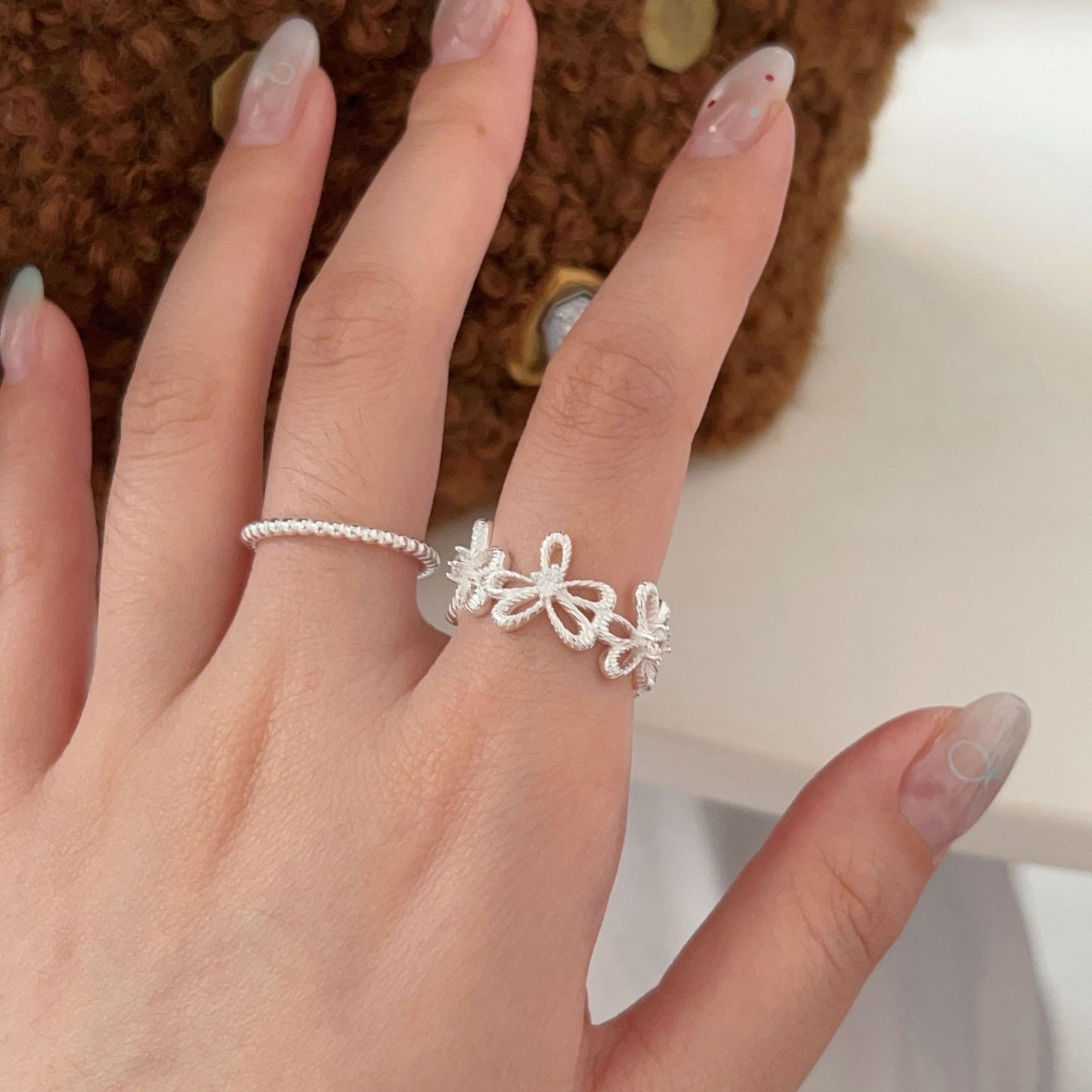 C3廠 韓國韓版鏤空花朵S925純銀戒指 批發 折扣@洽客服 25.11.W1「hjz288 hjz282」