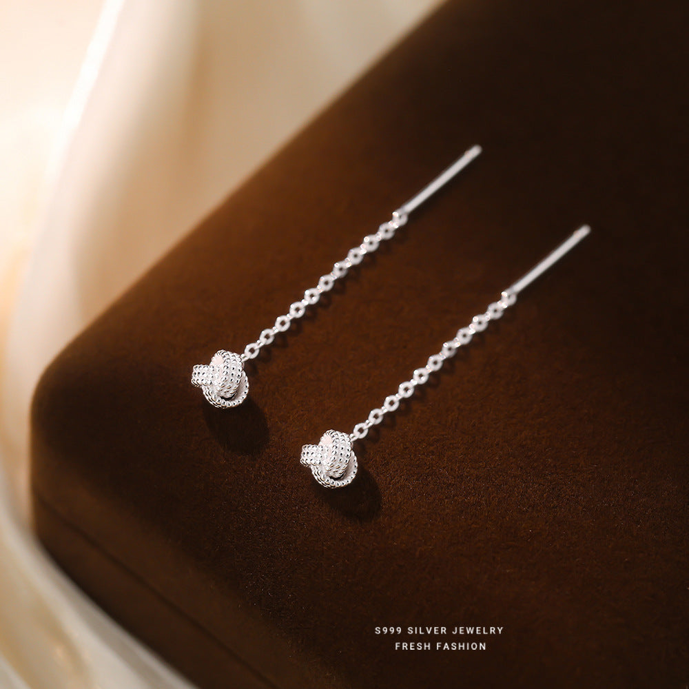 C廠 韓國韓版編織紋如意繩結S999純銀耳環 批發 折扣@洽客服 25.12. W2「F6368」