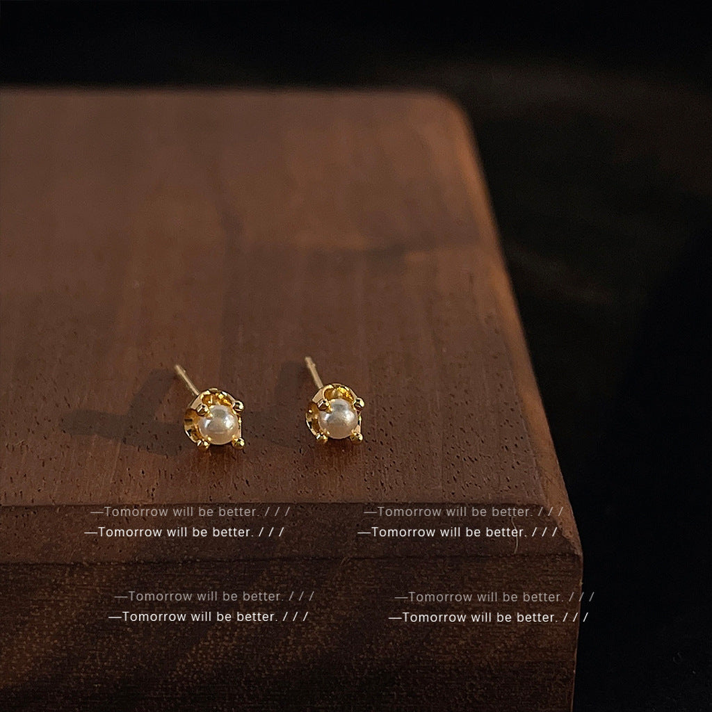 A廠 日韓款 適合養耳洞的珍珠銀針耳環 批發 折扣@洽客服 25.11.W1「1000」