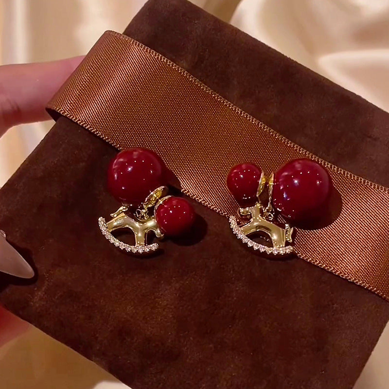 A2廠 韓國韓版鋯石圓形小馬電鍍18K真金銀針耳環 批發 折扣@洽客服 25.12.W1「WE5290-1」