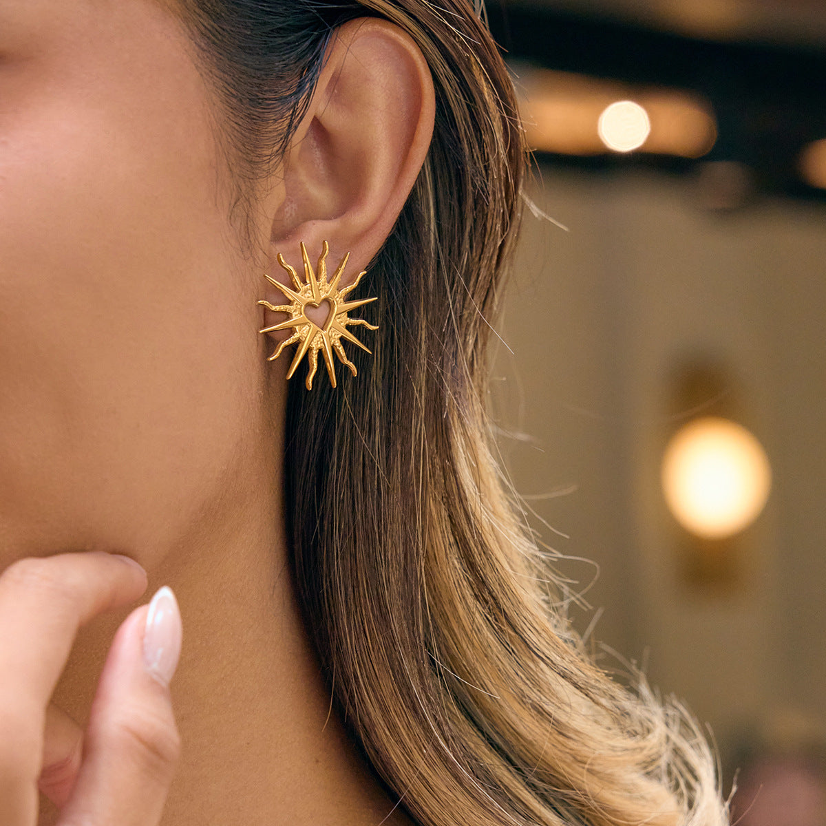 B廠 歐美款SONNE 鈦鋼鍍18K金耳環 批發 折扣@洽客服 25.12.W3「JDE0210010」