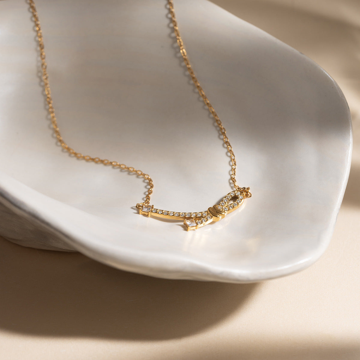 B廠 歐美款纏繞繩結鈦鋼鍍18K金項鍊批發 折扣@洽客服 26.03.W2「JDN0211162」