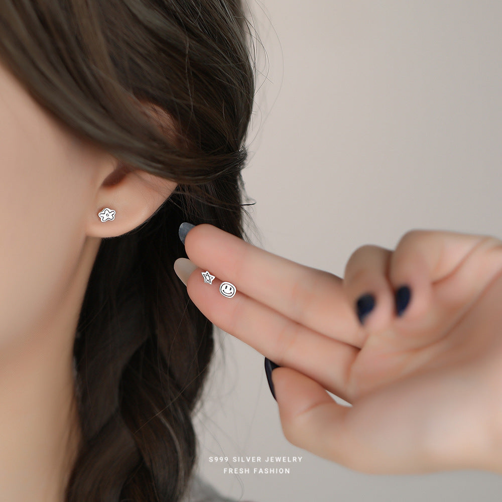 C廠 韓國韓版個性笑臉S999純銀耳環 批發 折扣@洽客服 25.11.W1「E5719 E5720 E5721」