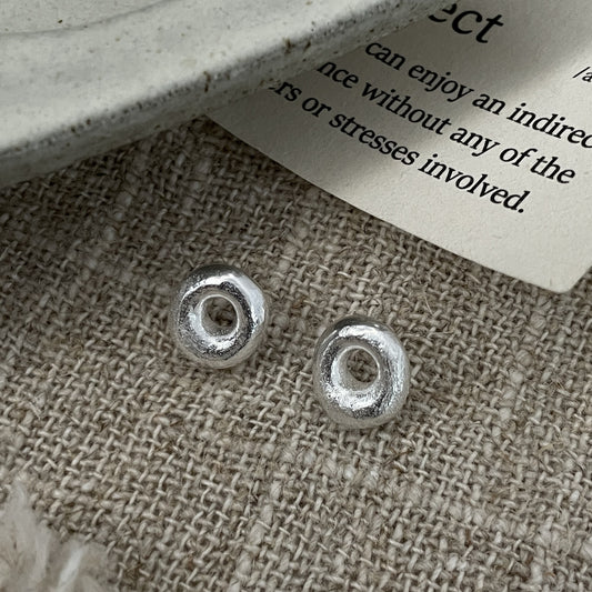 C2廠 S925純銀 ｜ 韓國韓版磨砂甜甜圈耳環 批發 折扣@洽客服 26.01.W2「XSE2298」