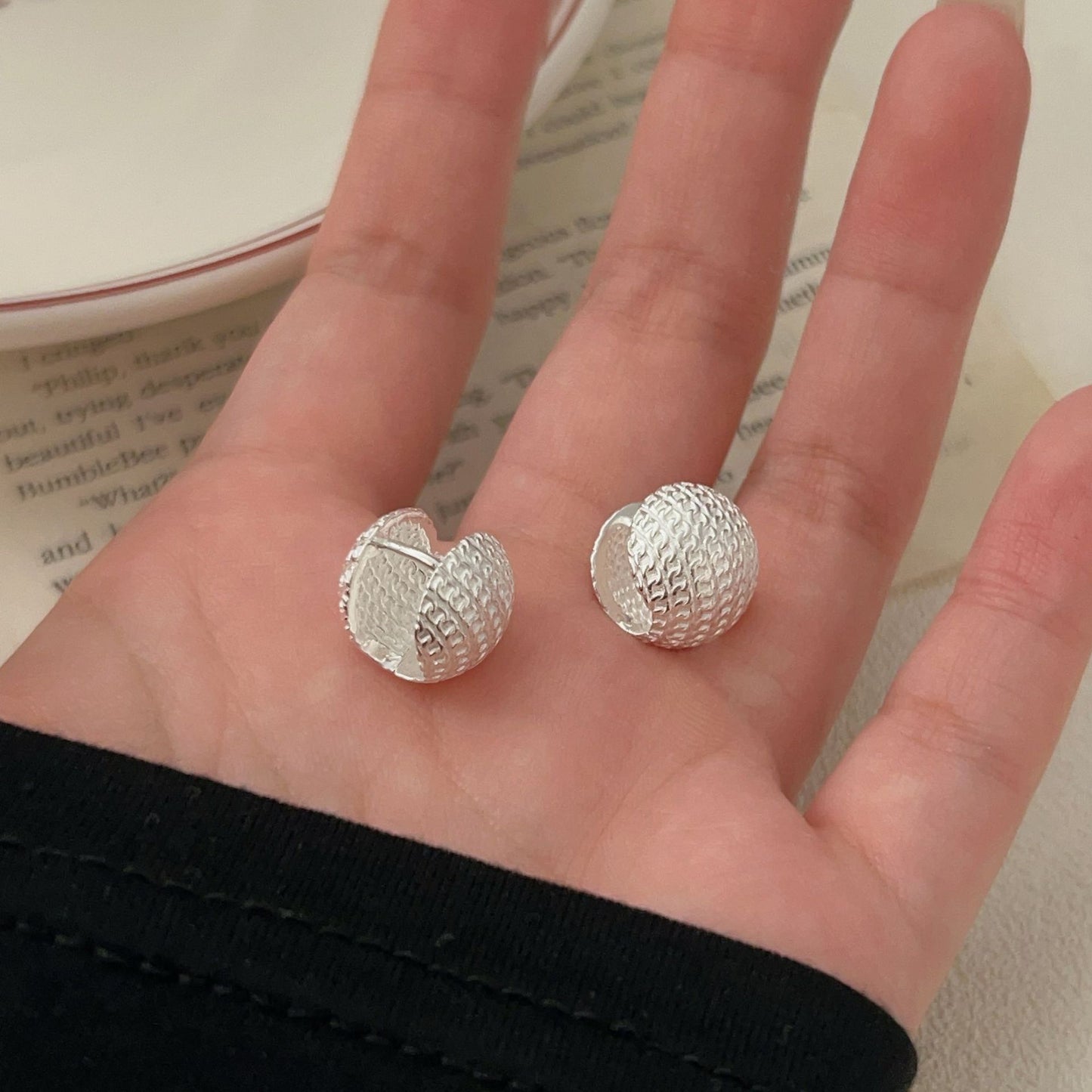 C3廠 韓國韓版蛇紋球形S925純銀耳環 批發 折扣@洽客服 25.12.W2「hes415」