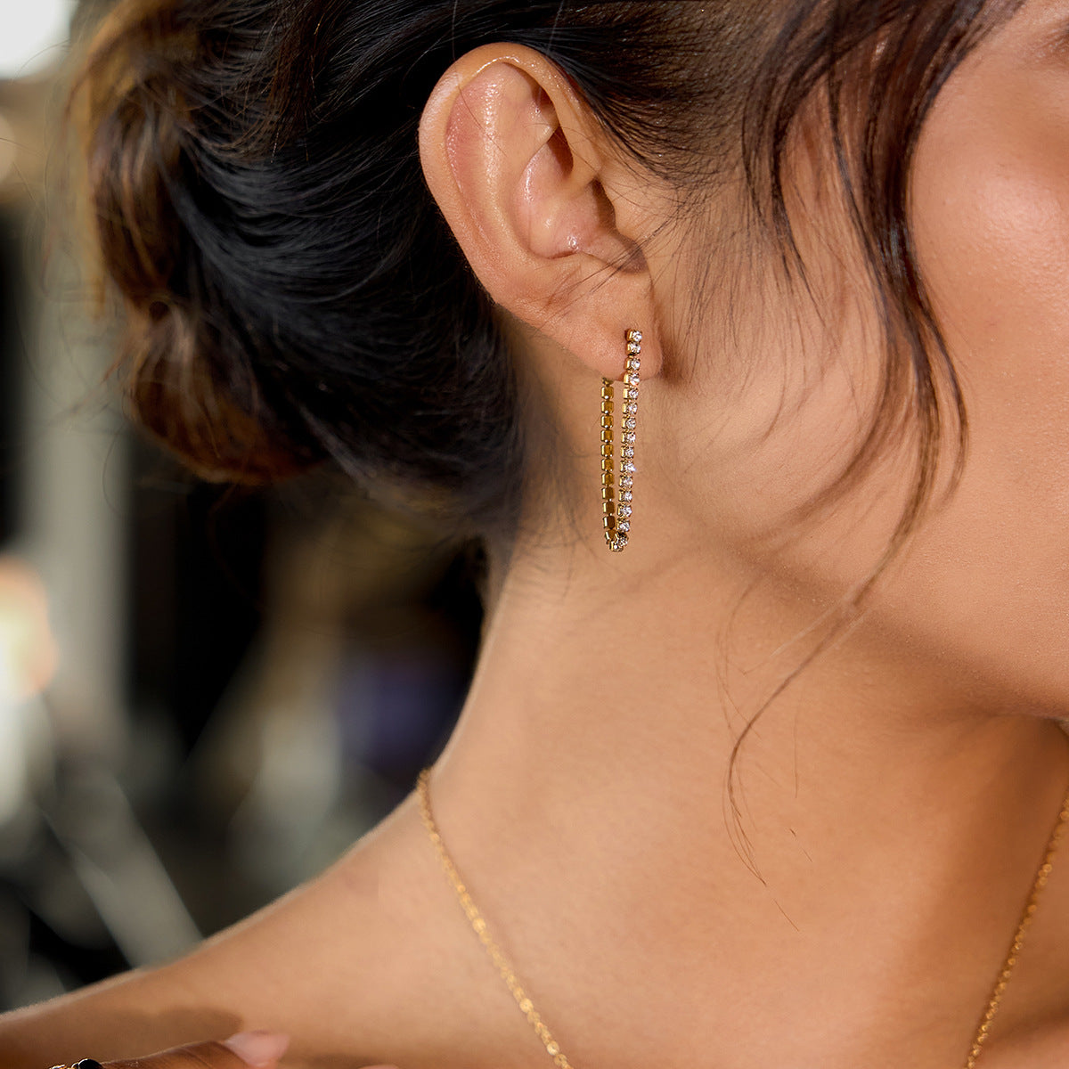 B廠 歐美款 ZOE 鈦鋼鍍18K金耳環 批發 折扣@洽客服 25.11.W2 「JDE0307061」