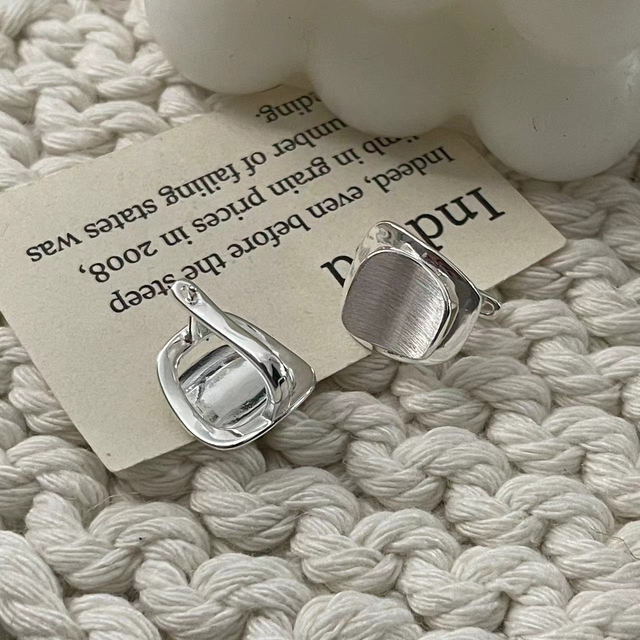 C2廠 韓國韓版雙層拉絲S925純銀耳環 批發 折扣@洽客服 25.11.W3「SE2512」