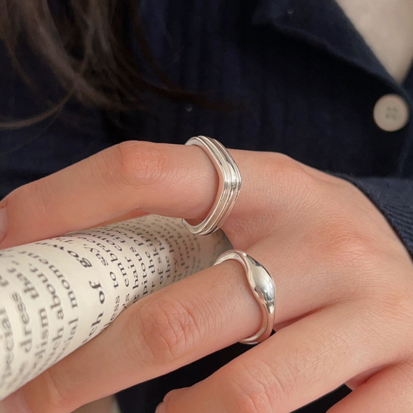 C3廠 韓國韓版圓弧幾何S925純銀戒指 批發 折扣@洽客服 25.12.W2「hjz292 hjz290」