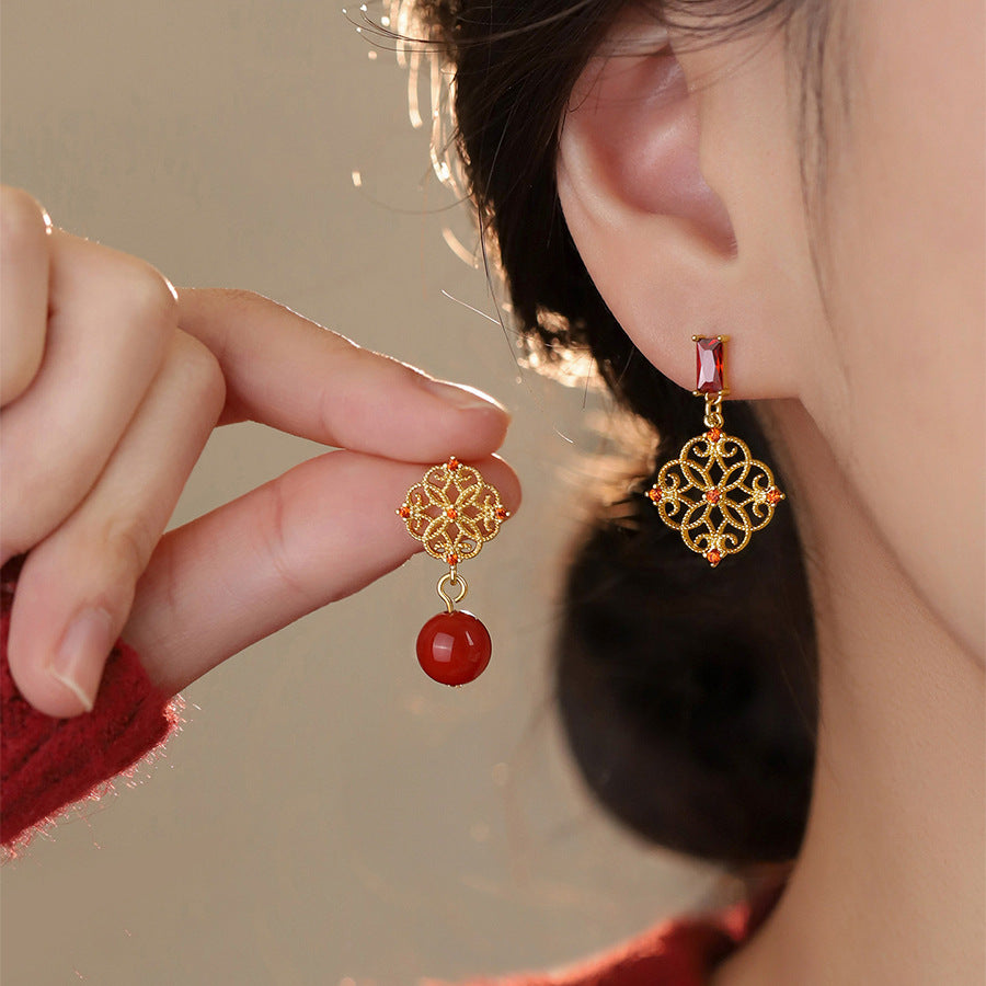 A2廠 黃銅｜韓國韓版鋯石鏤空花朵銀針耳環 批發 折扣@洽客服 26.01.W4「HE30334-1」