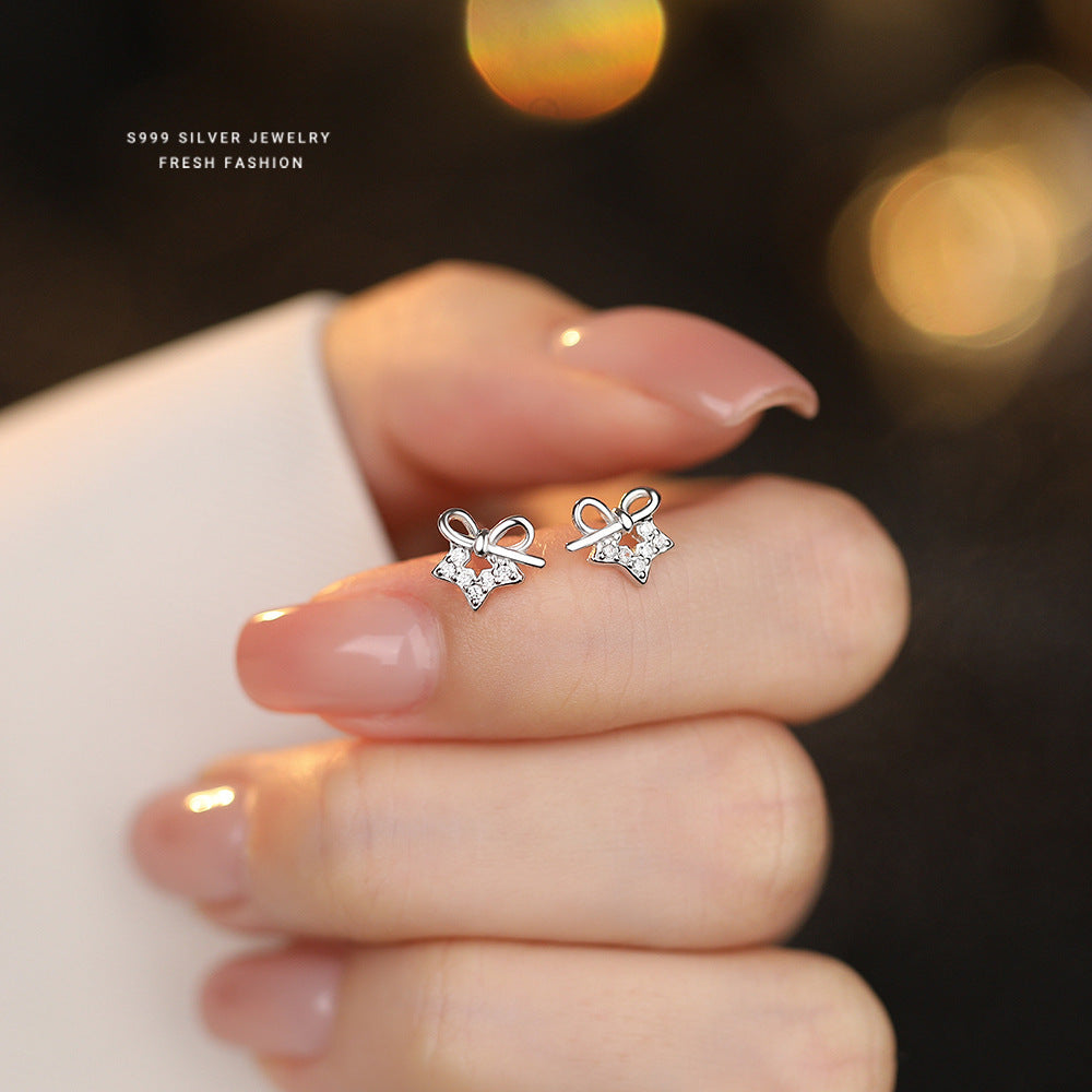 C廠 韓國韓版蝴蝶結S999純銀耳環 批發 折扣@洽客服 25.11.W1「E5731」