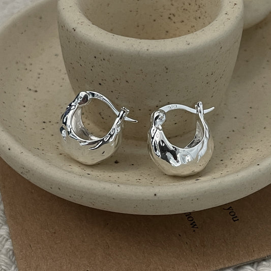 C2廠  S925純銀 ｜ 韓國韓版肌理感耳環 批發 折扣@洽客服 26.01.W2「XSE2149」