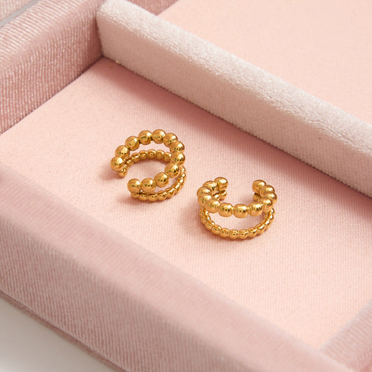 B廠 歐美款 LAINEY 鈦鋼鍍18K金耳骨夾 批發 折扣@洽客服 25.11.W2  「DE0308005」