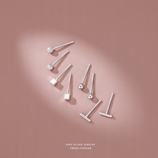 C廠 韓國韓版簡約養耳洞小巧S999足銀耳環批發 折扣@洽客服 26.03.W2「CE036 CE064 CE065 CE066」