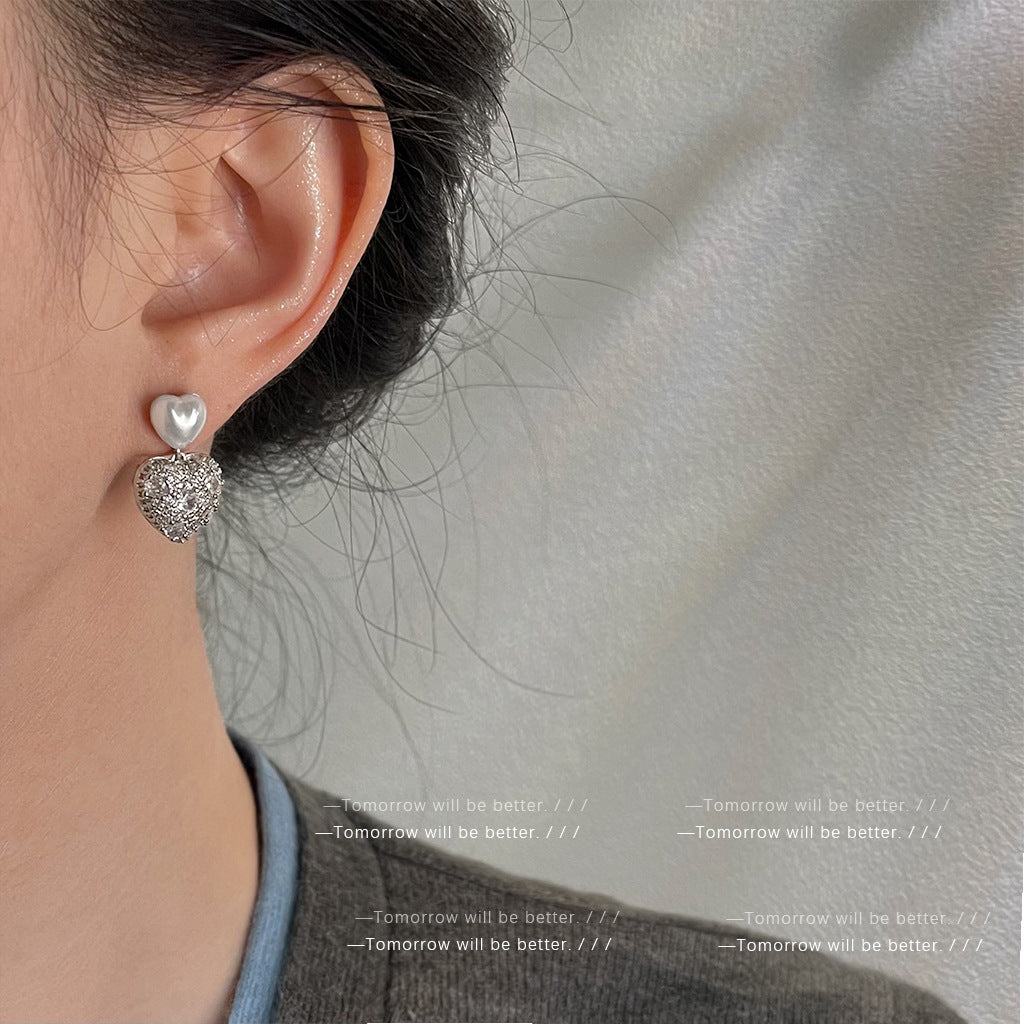 A廠 日韓款重工鋯石愛心銀針耳環 批發 折扣@洽客服 25.11.W4「4839」