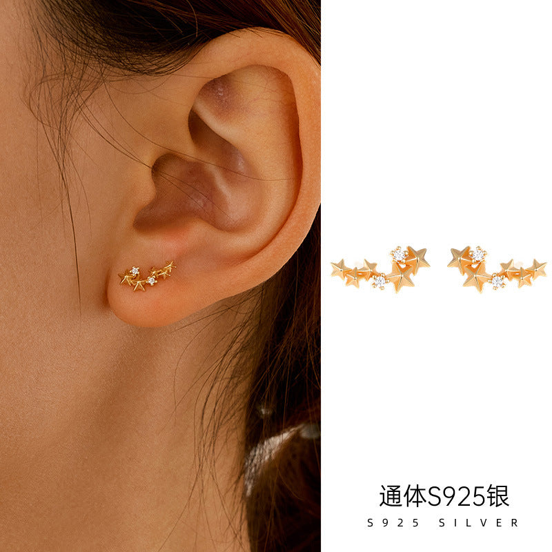 C廠 韓系 五角星S925純銀耳環批發 折扣@洽客服 26.08.W1「ES3937」