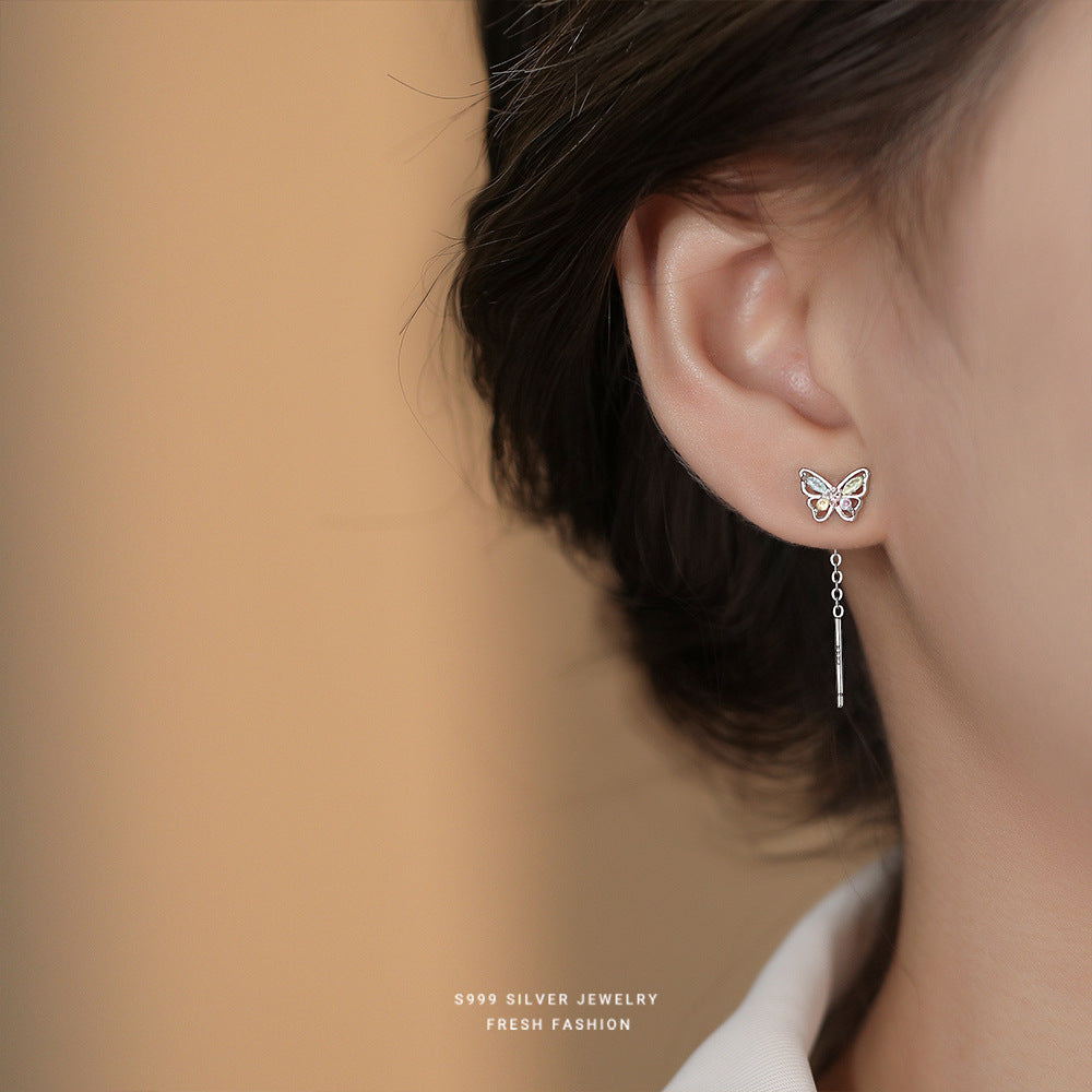 C廠 韓國韓版鏤空彩蝶S999純銀耳線 批發 折扣@洽客服 24.11.W2「E5671」