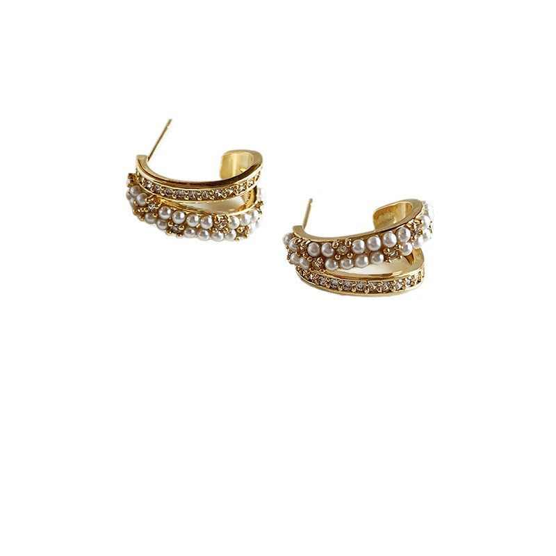 A2廠 韓國韓版鋯石珍珠電鍍14k真金銀針耳環 批發 折扣@洽客服 25.12.W3「HE29348-1」