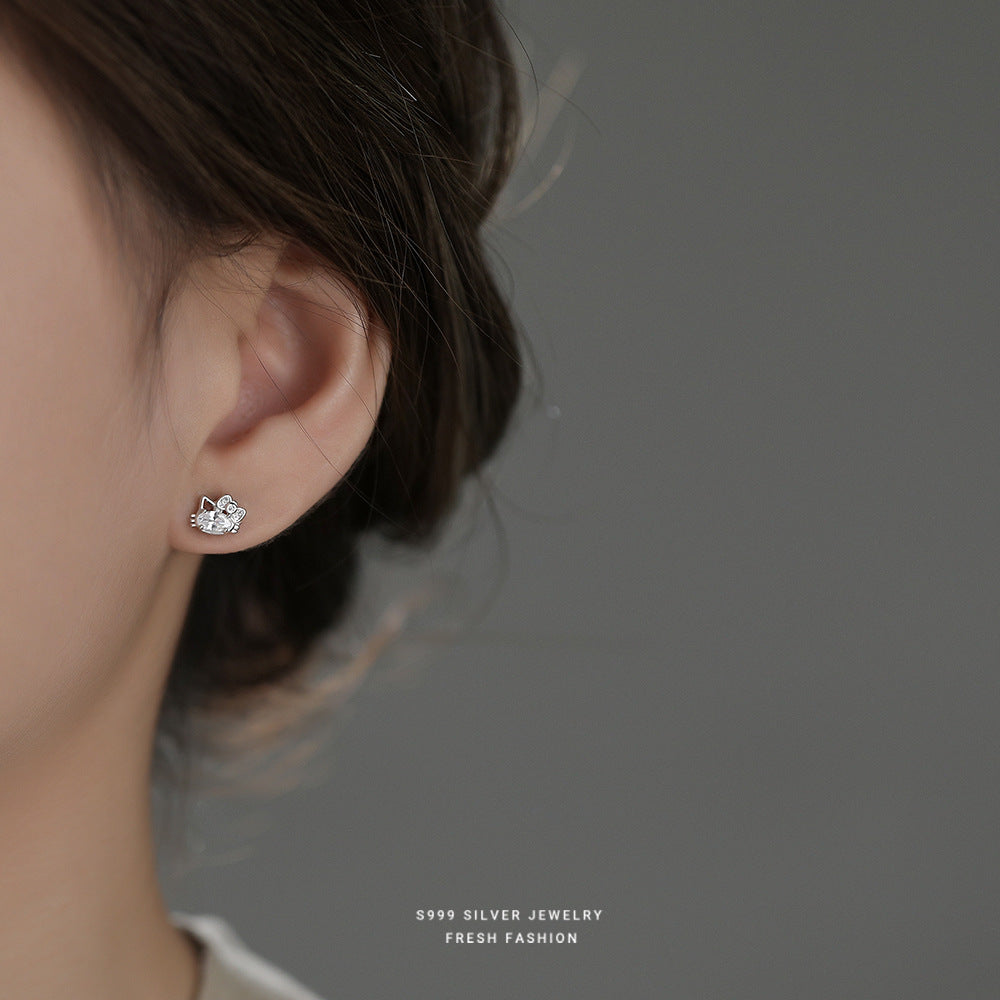 C廠 韓國韓版輕奢小貓S999純銀耳環 批發 折扣@洽客服 25.11.W3「E5781」
