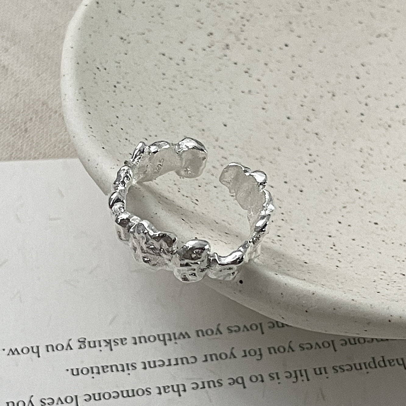 C2廠 韓國韓版褶皺小石S925純銀戒指 批發 折扣@洽客服 25.11.W3「SR1453」