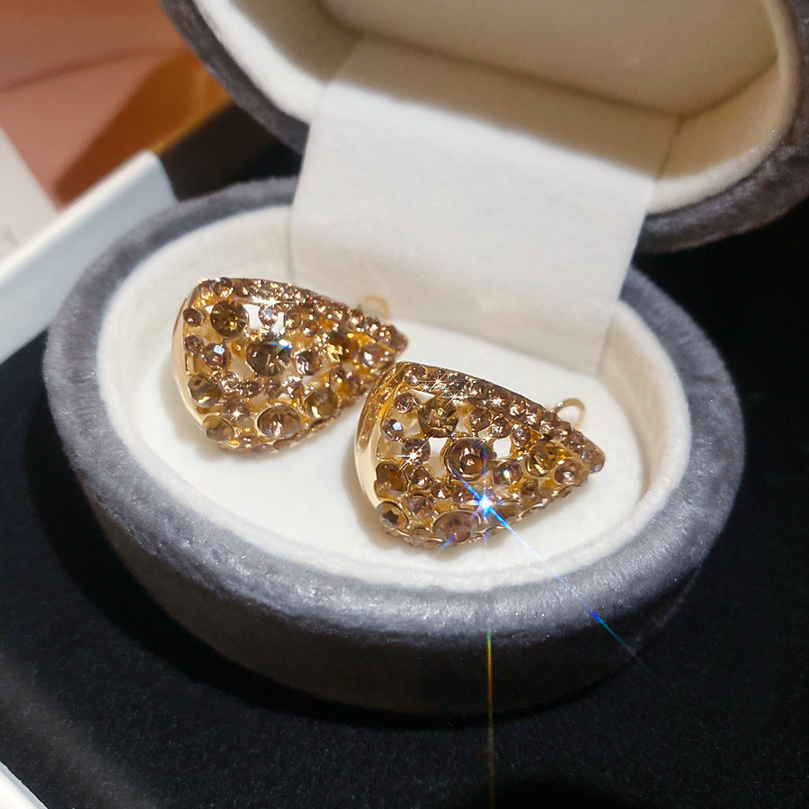 A2廠 韓國韓版鑲鑽水滴鏤空銀針耳環 批發 折扣@洽客服 25.10.W5「HE28833」