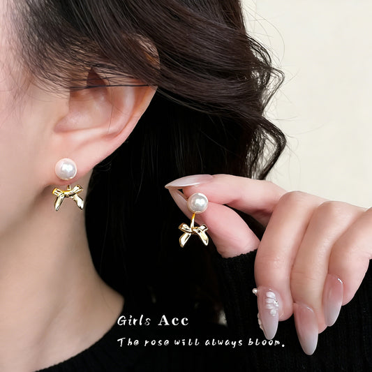 A廠 日韓款 一款兩戴蝴蝶結銀針耳環 批發 折扣@洽客服 26.03.W1「7208」