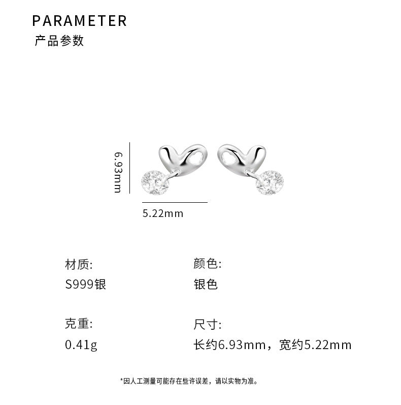 C廠 韓版愛心鋯石S999足銀耳環「YC10364E」24.10.W4 批發折扣@洽客服