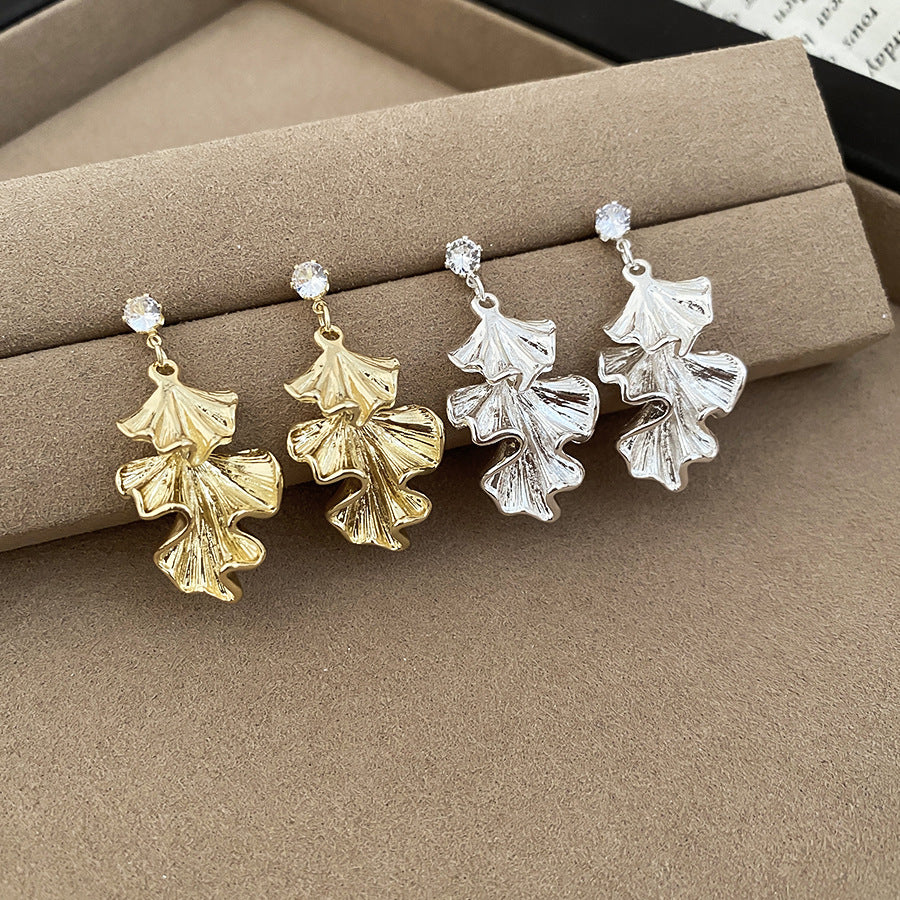 A2廠 韓國韓版銀杏葉吊墜銀針耳環 批發 折扣@洽客服 25.12.W1「HE29423」