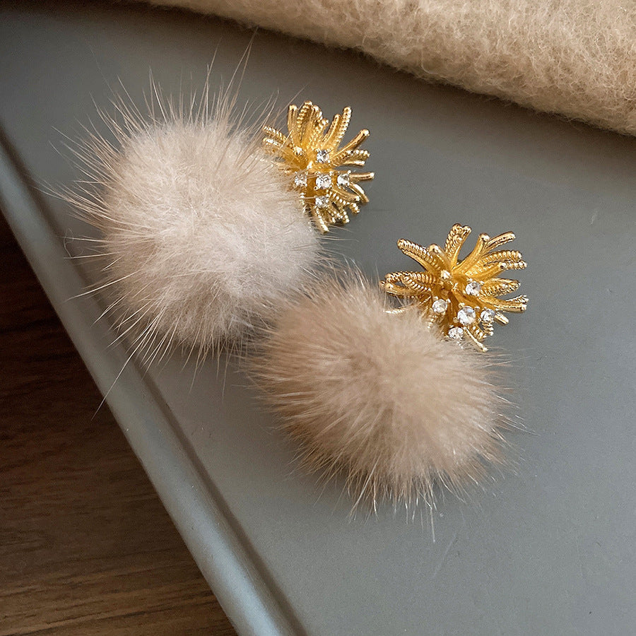 A2廠 韓國韓版毛絨絨鋯石煙火銀針耳環 批發 折扣@洽客服 25.12.W1「HE29425」