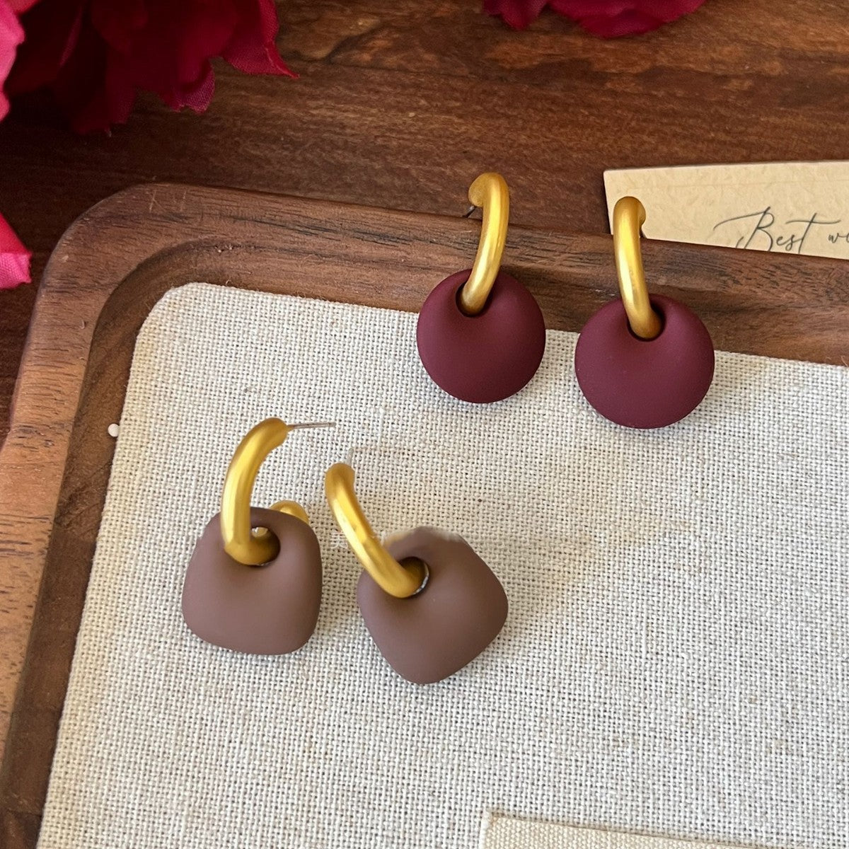 A2廠 韓國韓版磨砂霧面幾何C型吊墜銀針耳環 批發 折扣@洽客服 25.10.W5「WE4807」