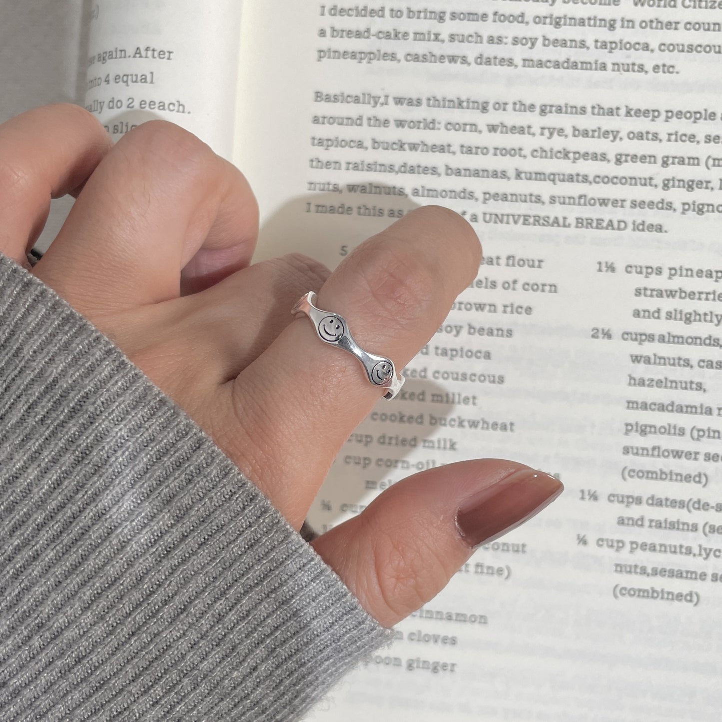 C2廠 韓國韓版波浪笑臉S925純銀戒指 批發 折扣@洽客服 26.01.W1「SR1265」