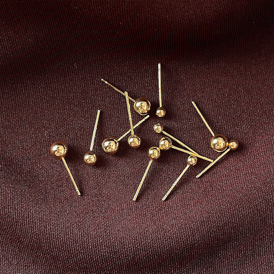 A廠 日韓款金屬豆豆銅鍍14k金銀針耳環批發 折扣@洽客服 26.03.W4「A64-A66」