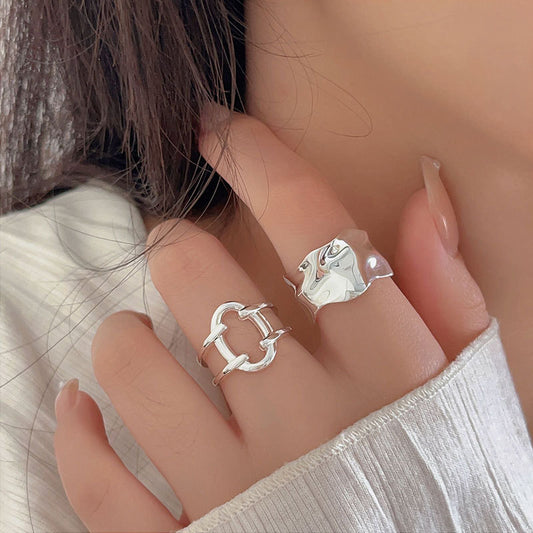 C3廠 韓國韓版幾何線條開口S925純銀戒指批發 折扣@洽客服 25.03.W2「HJZ012」