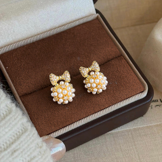 A廠 銅｜日韓款甜美蝴蝶結銀針耳環 批發 折扣@洽客服 26.02.W3「7204」