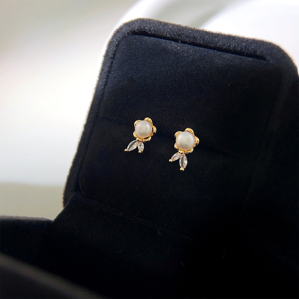 A廠 韓系淡水珍珠花朵銀針耳環 批發 折扣@洽客服 25.06.W4「4059」