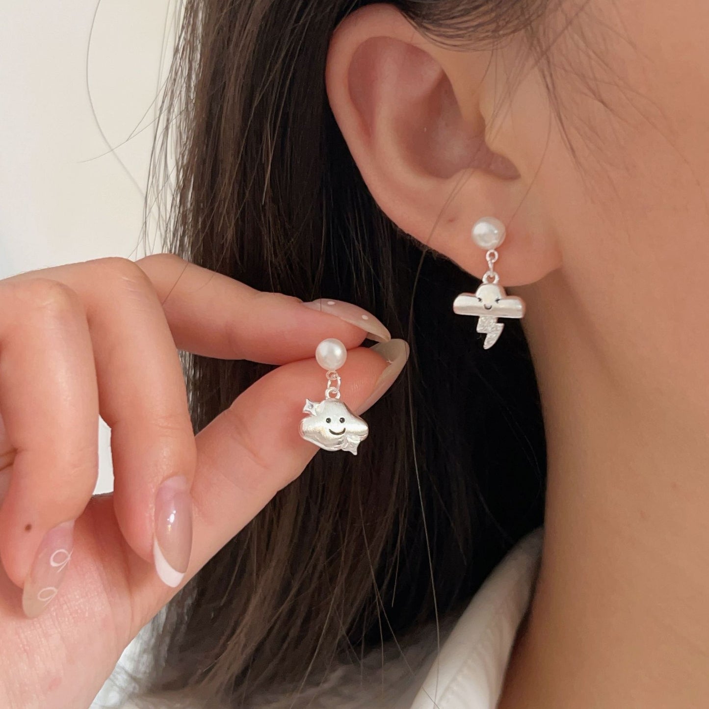 C3廠 韓國韓版可愛珍珠雲朵S925純銀耳環 批發 折扣@洽客服 25.11.W1「hes416」