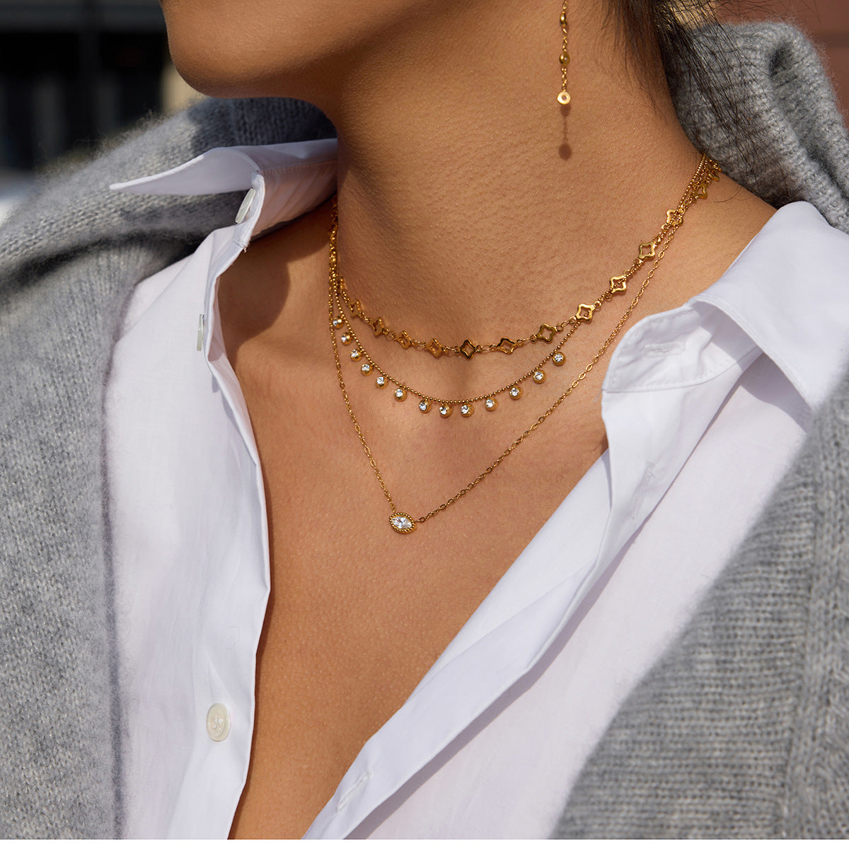 B廠 鈦鋼鍍18K金｜ 馬眼鋯石項鍊 批發 折扣@洽客服 26.01.W2「JDN0210010   JDN0210011」