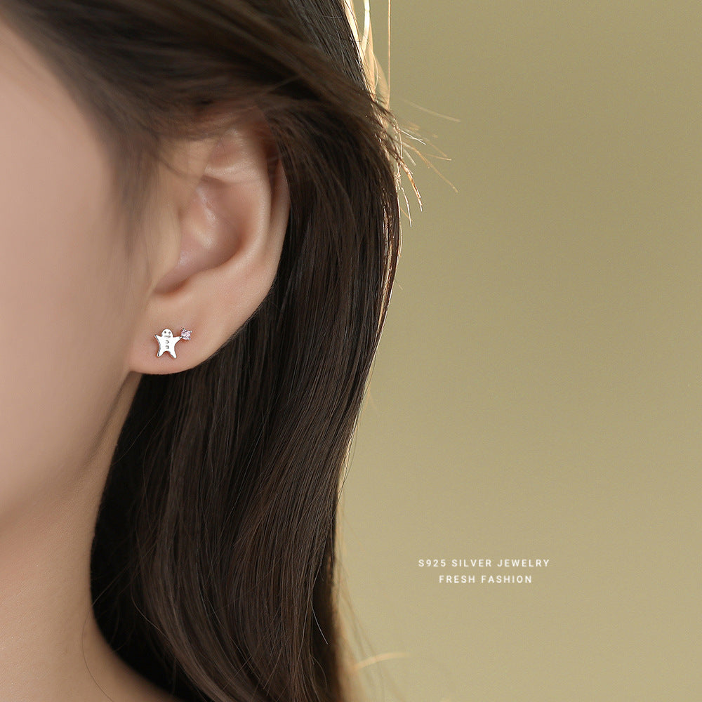 C廠 韓國韓版可愛小人S925純銀耳環 批發 折扣@洽客服 25.12.W4「E5970」