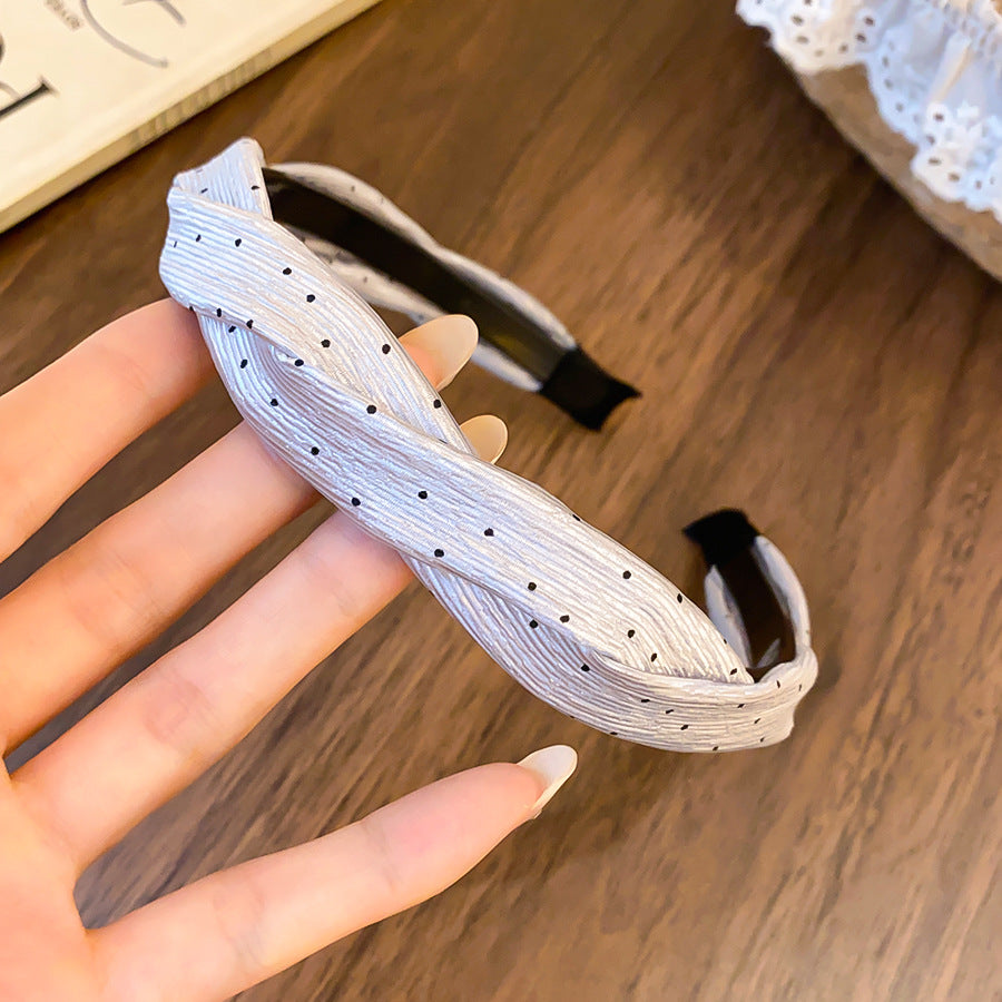 D廠 韓系布藝纏繞波點髮箍批發 折扣@洽客服 26.09.W4「HH10098」