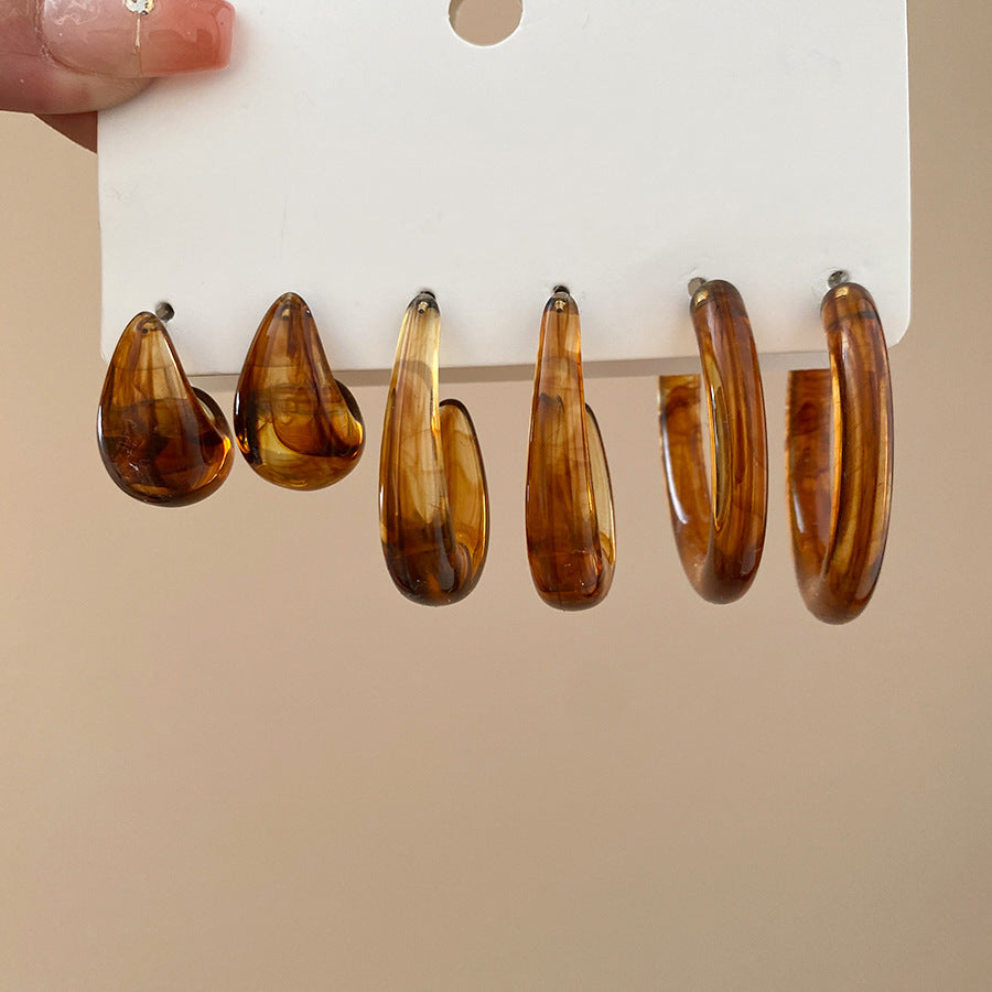 A2廠 韓國韓版壓克力時尚耳環 -5件套 批發 折扣@洽客服 26.01.W1「HE29720 HE29721」