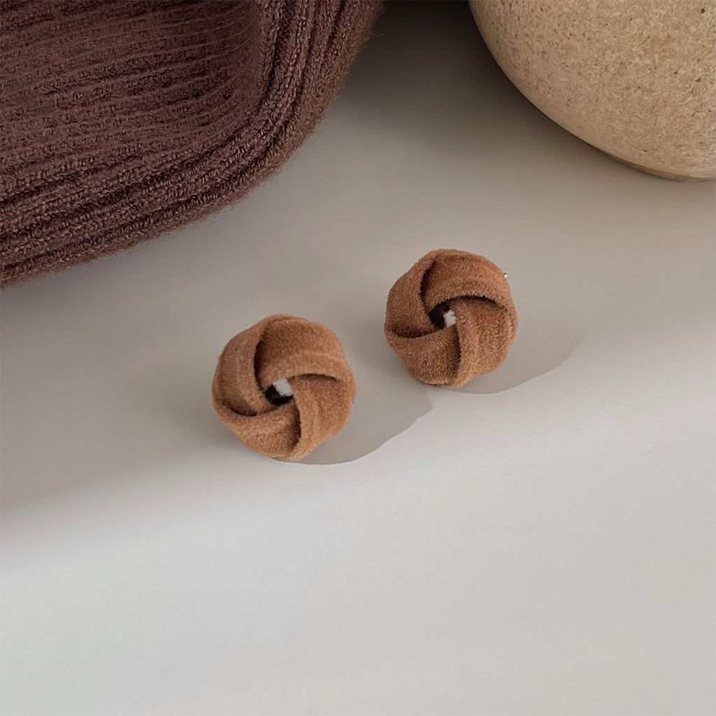 A廠 日韓款 幾何植絨銀針耳環 批發 折扣@洽客服 25.10.W5「3433」