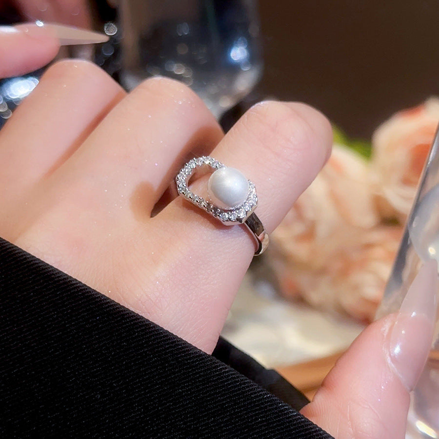 A2廠 韓國韓版鋯石珍珠幾何開口戒指 批發 折扣@洽客服 25.10.W5「WR460」