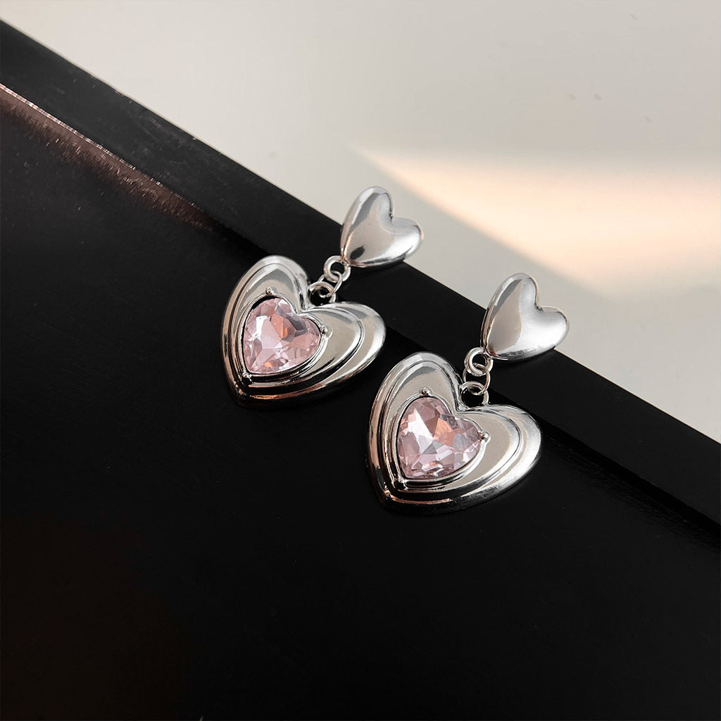 A廠 日韓款 個性潮甜酷風愛心銀針耳環 批發 折扣@洽客服 25.11.W1「3149」